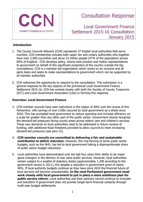 Local Government Finance Settlement 2015/16